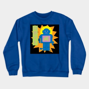 Robot with a tattoo Crewneck Sweatshirt